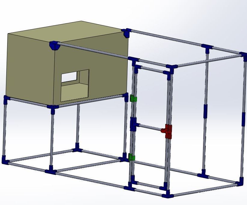 PVC Chicken House. 3D Printed Unions