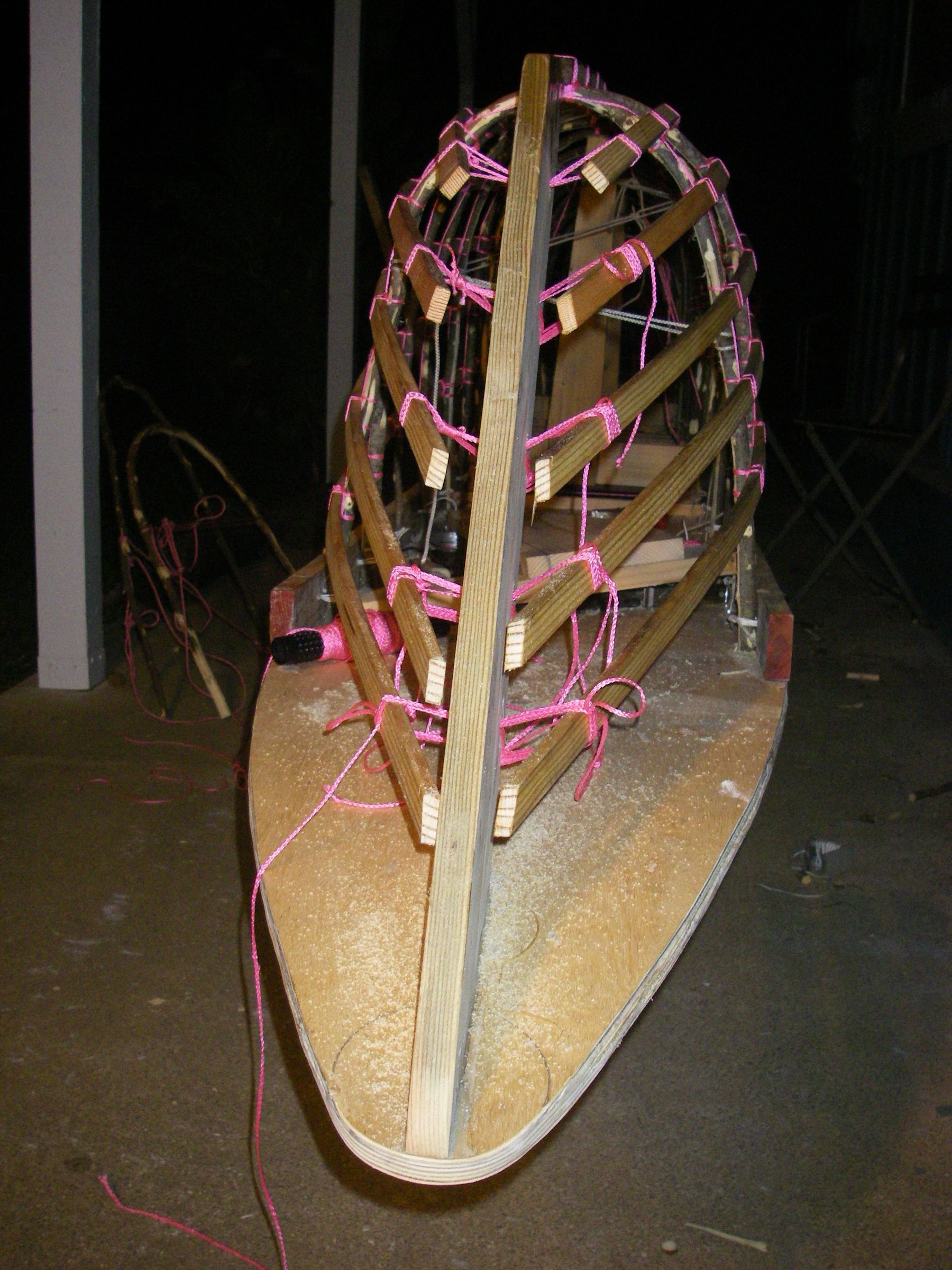 Skin-On-Frame Outrigger Sailing Canoe. Chapter 3: Lash the Frame.