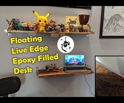 DIY Floating Live Edge Epoxy Filled Desk