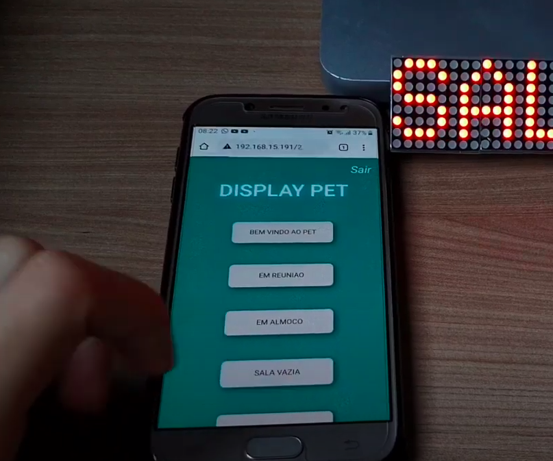 Display LED Matriz 8x32 Com NodeMCU
