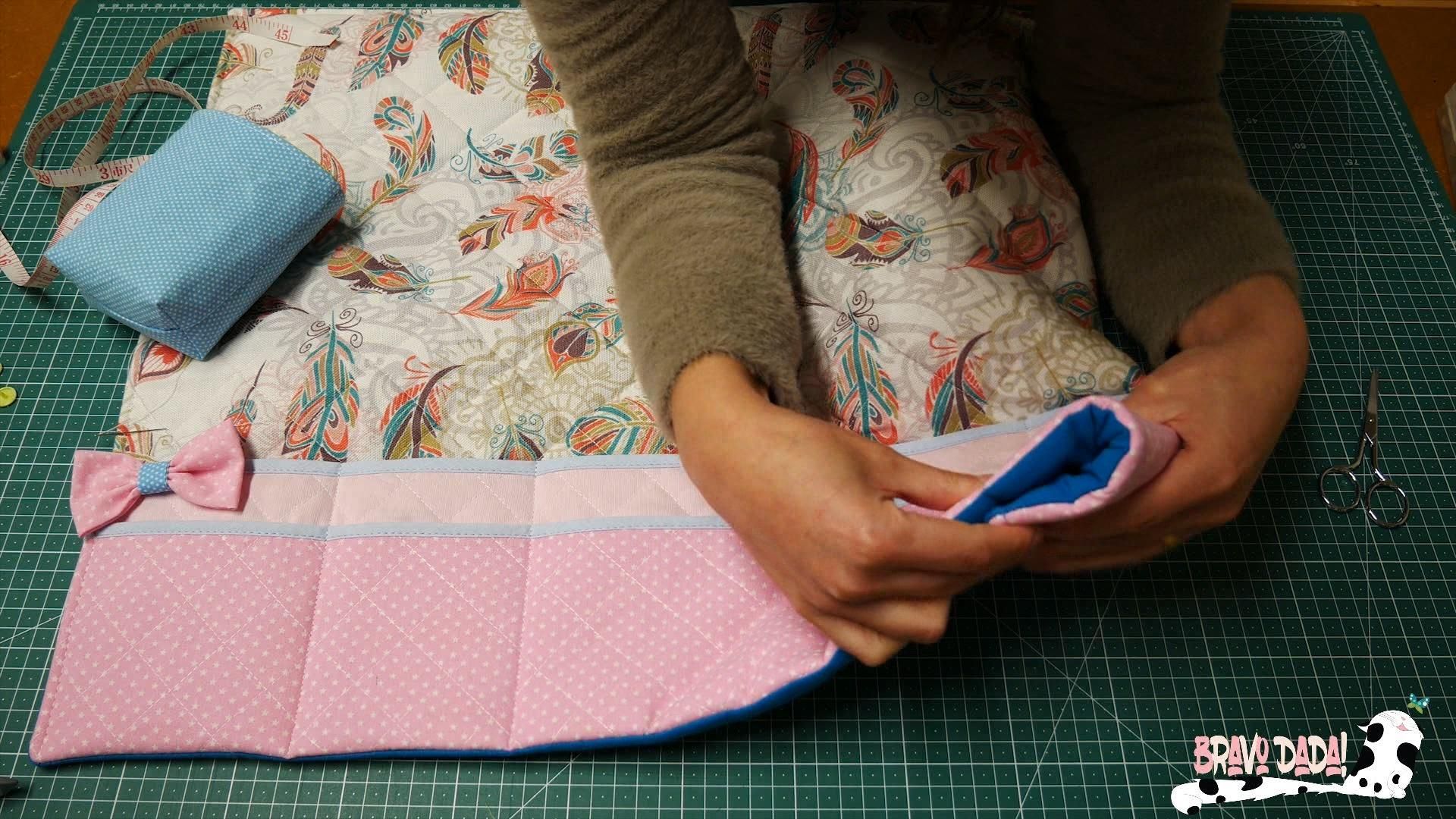 DIY How to Make a Quilted Sewing Machine Mat With Pockets and Thread