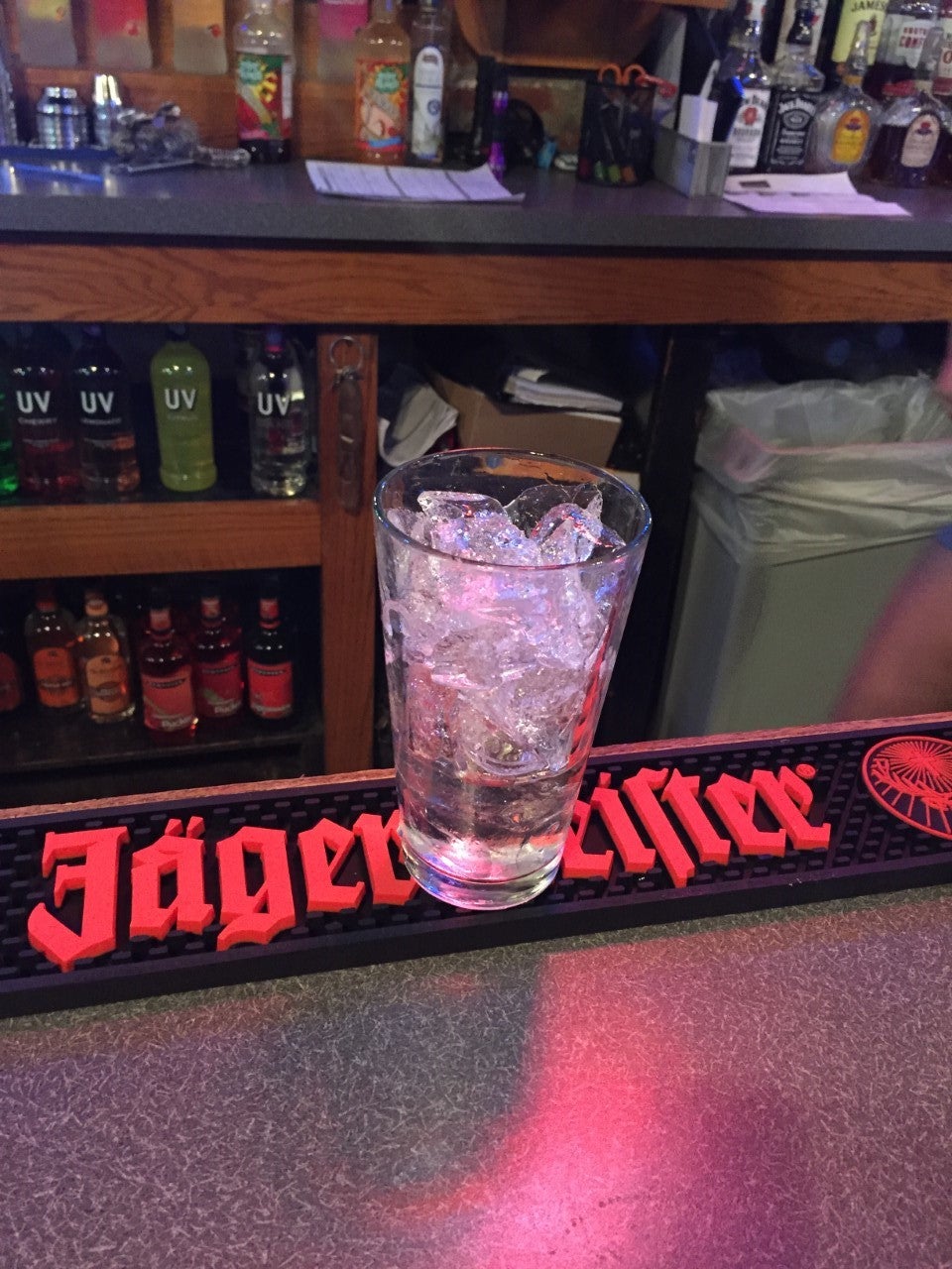 Pour One Shot of Vodka in the Pint Glass.
