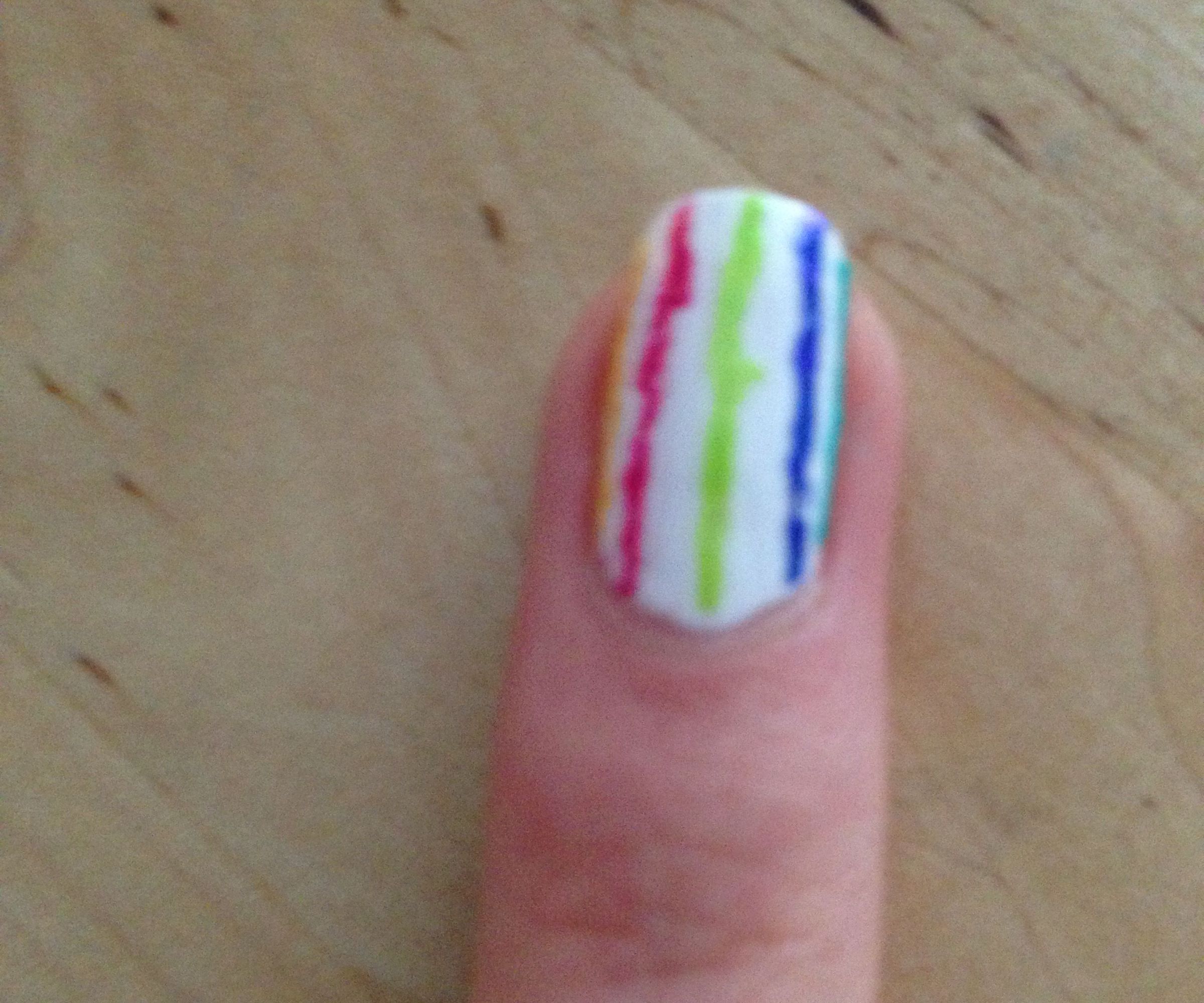 Rainbow Line Nails