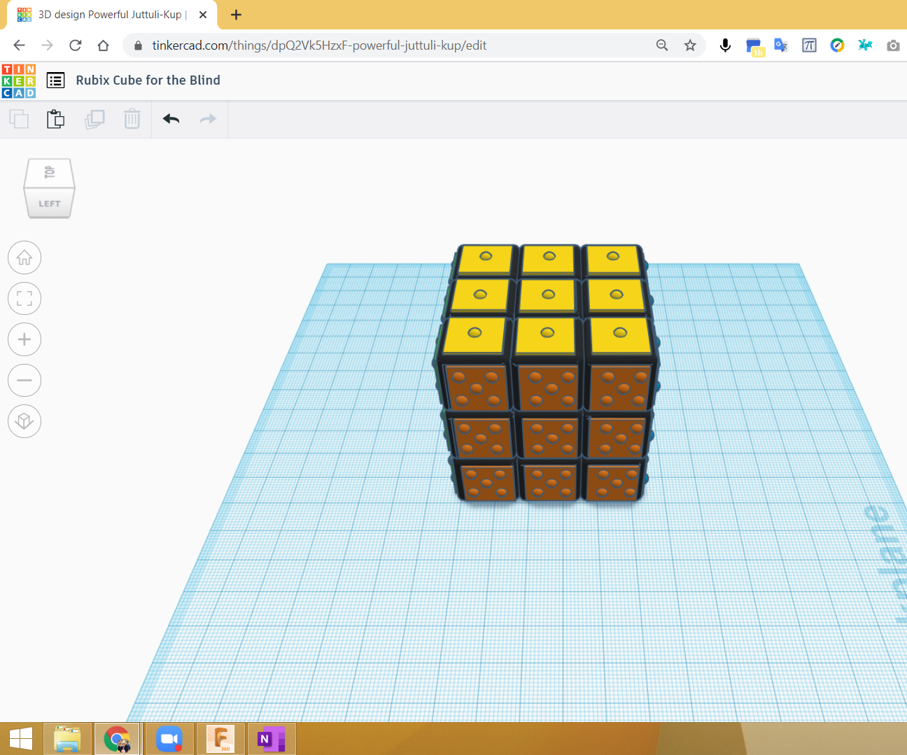 3D Printed Rubix Cube for the Blind or Color Blind