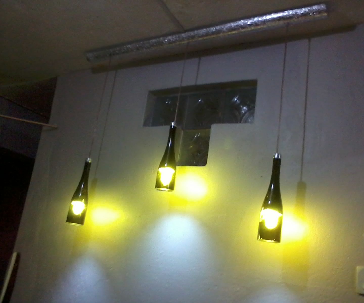 Light Pendant From Recycled Wine Bottles