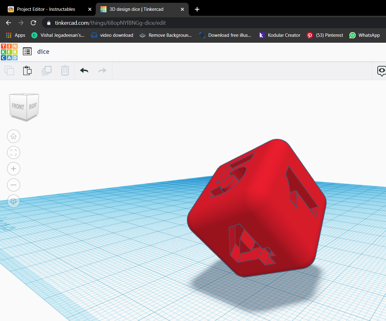 DIY Dice in Tinkercad