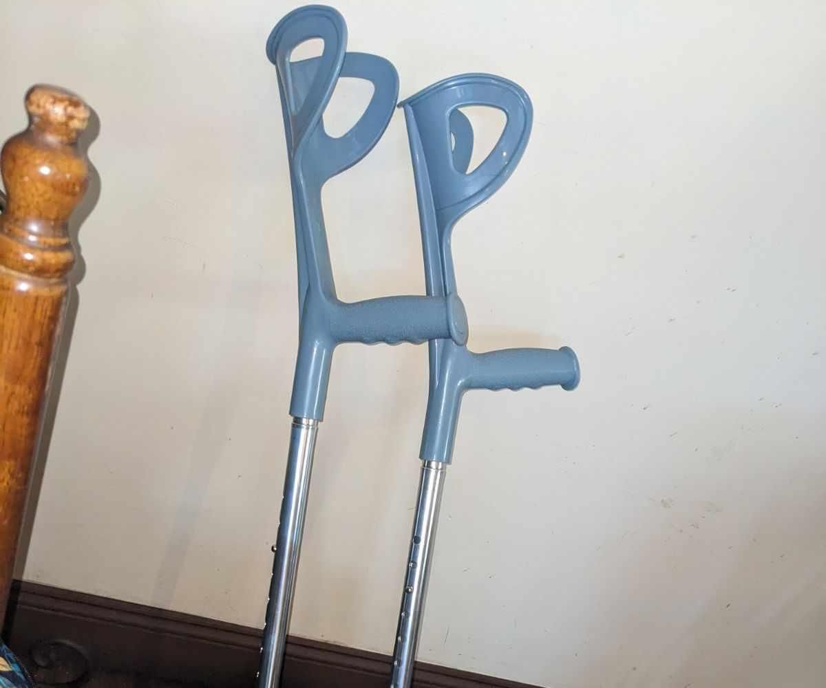 Forearm Crutches Made More Comfortable (padding and Retention Loops)