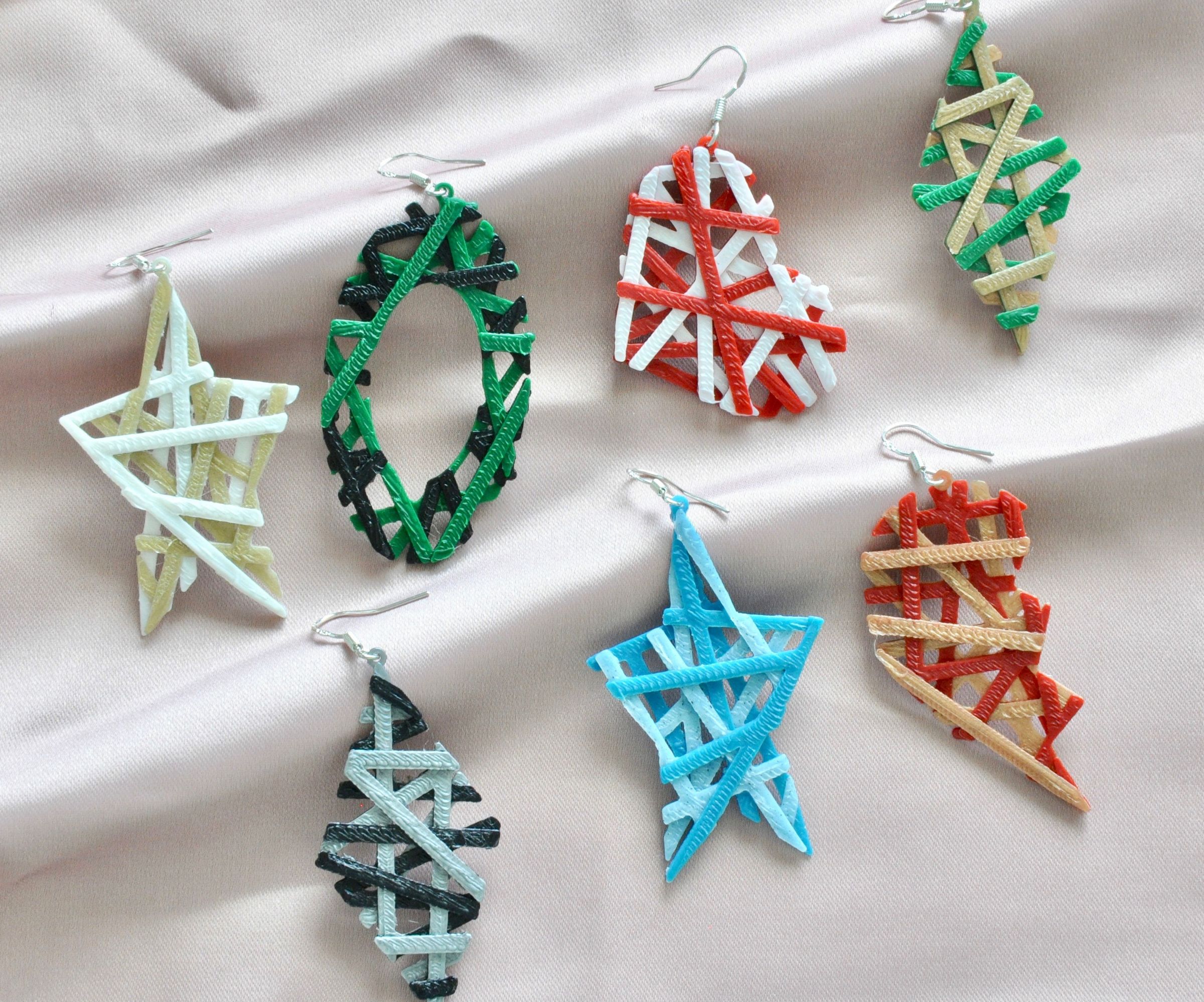 Criss Cross / Crisscross Layered Earrings - Utilizing Color Changes Between Layers in 3D Prints