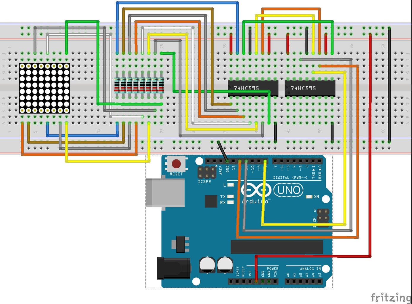 Dot Matrix LED Display Using Arduino Uno R3 : 6 Steps - Instructables