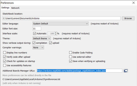 Install the ESP Board in the Arduino IDE