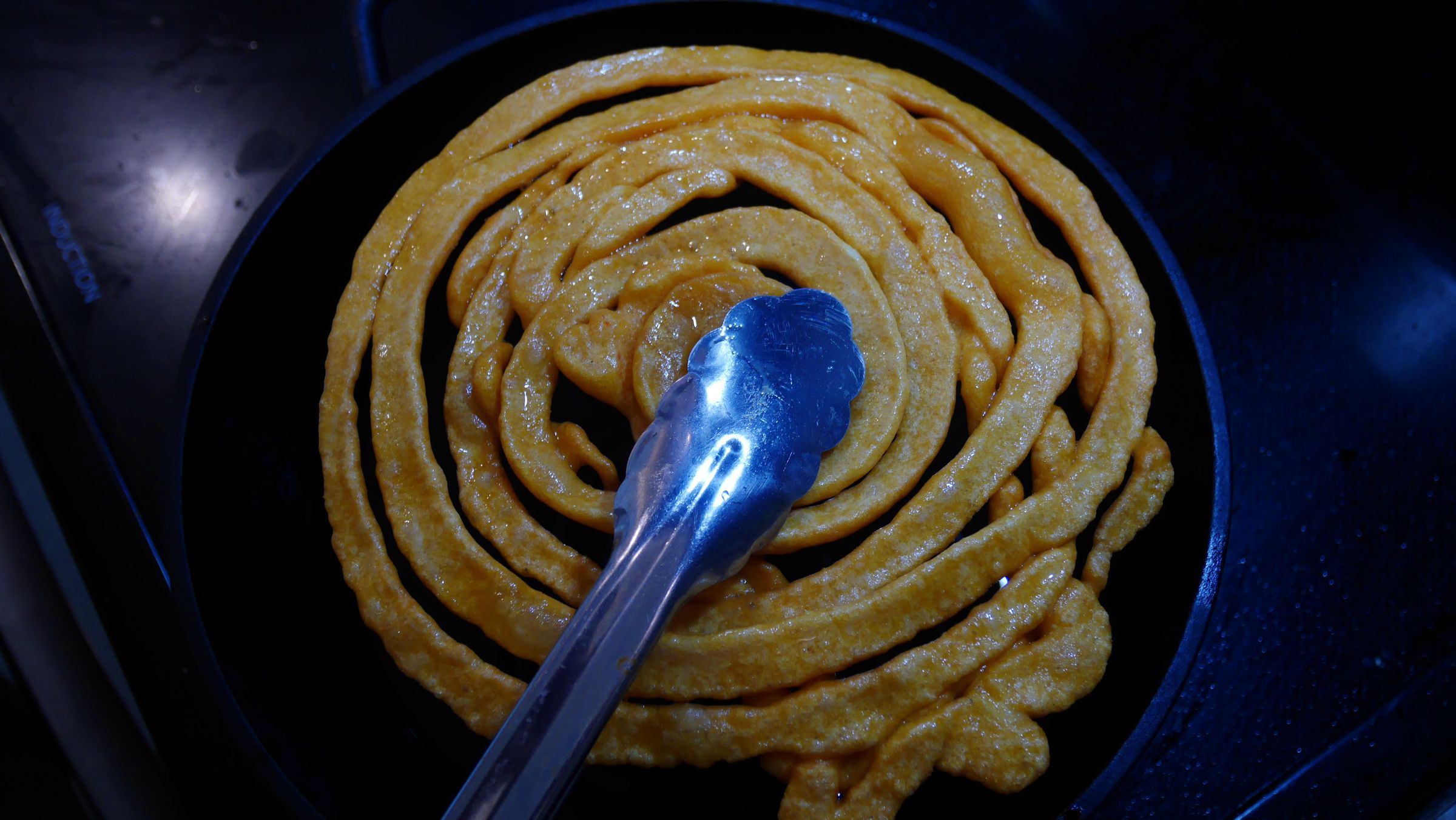 Giant Sized Jalebi; Indian Funnel Cake 5 Steps (with Pictures