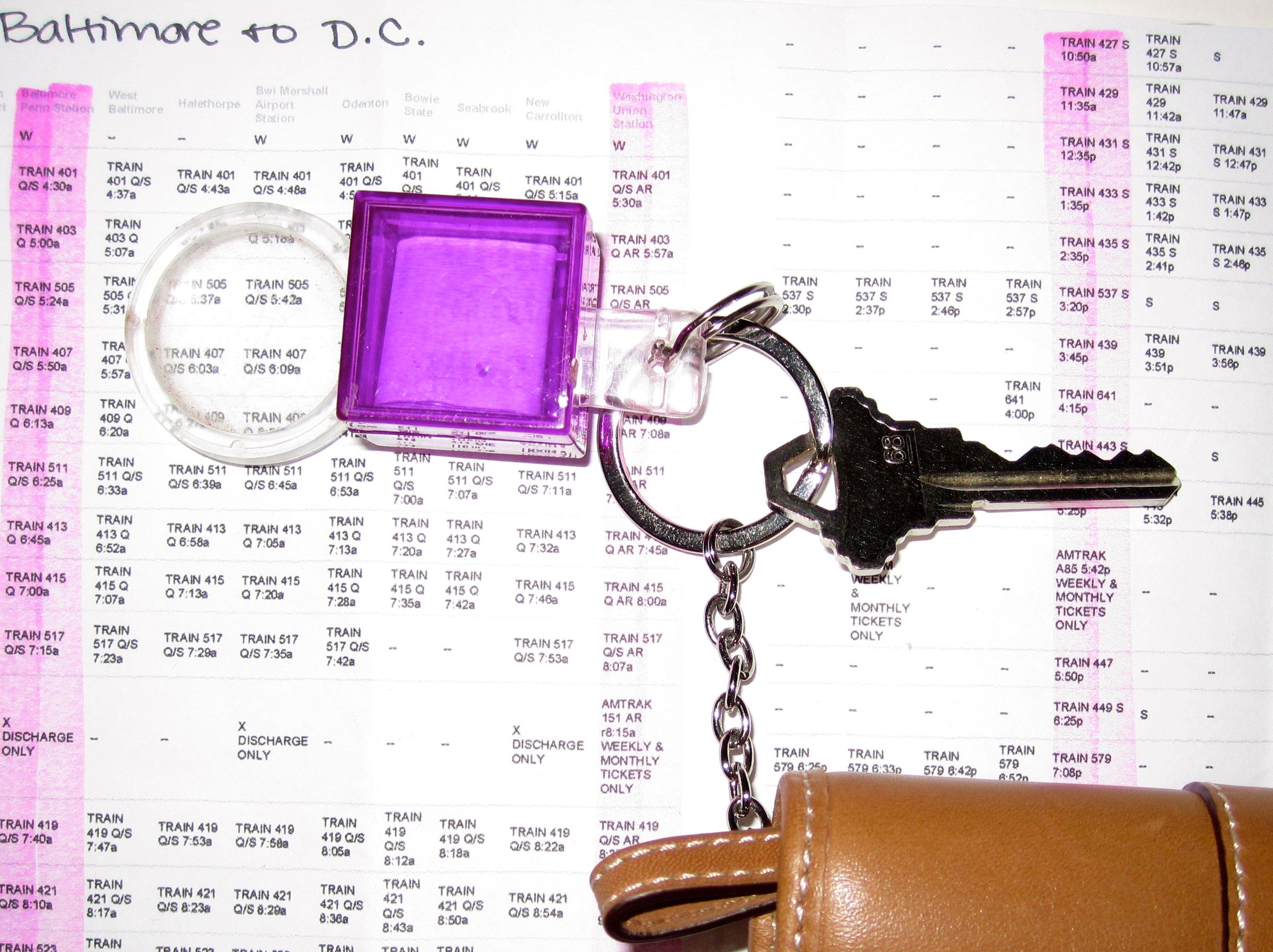 Keychain Magnifying Glass & Pocket Sized Schedule