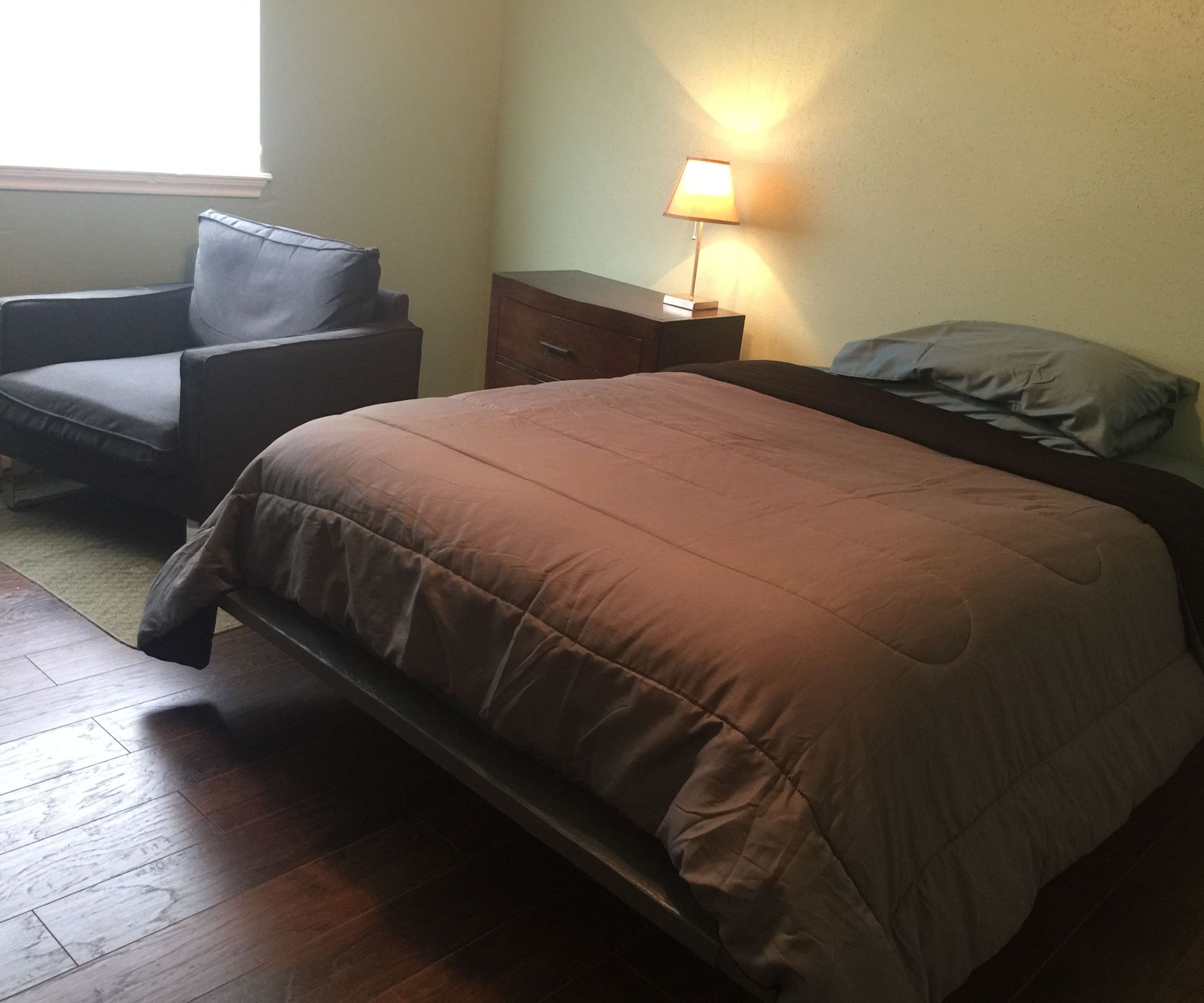 Modern Floating Platform Bed Made From Leftover and Extra Materials