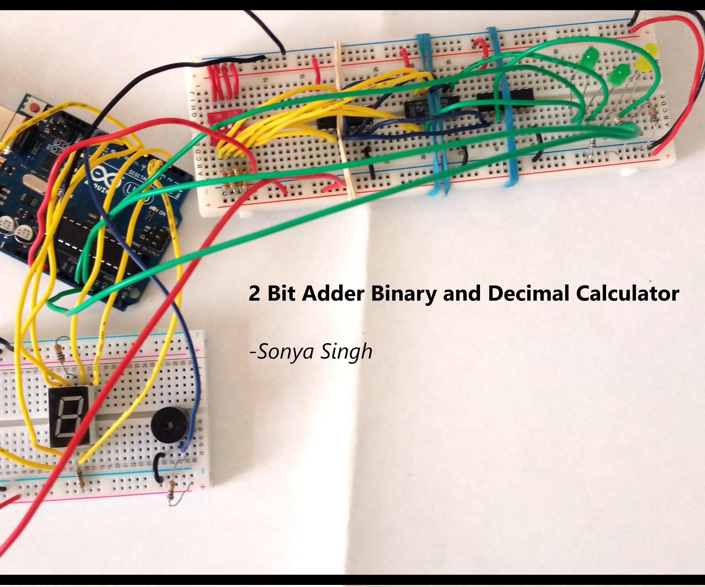 2 Bit Adder Binary and Decimal Calculator