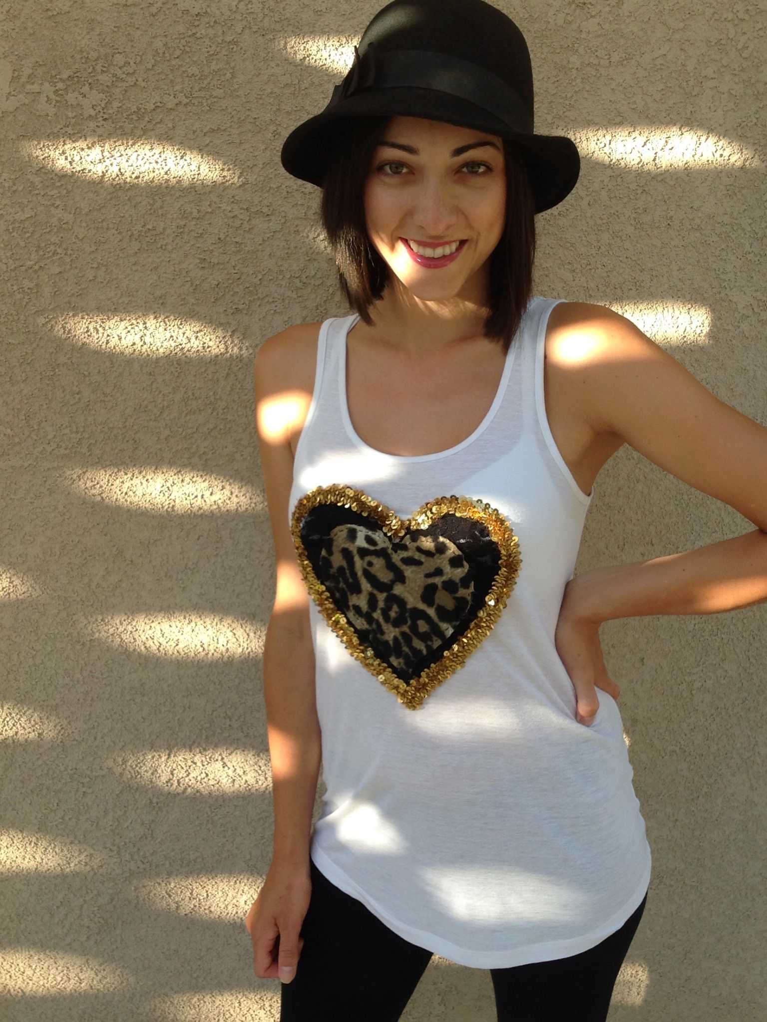 DIY Leopard Heart Tank Top