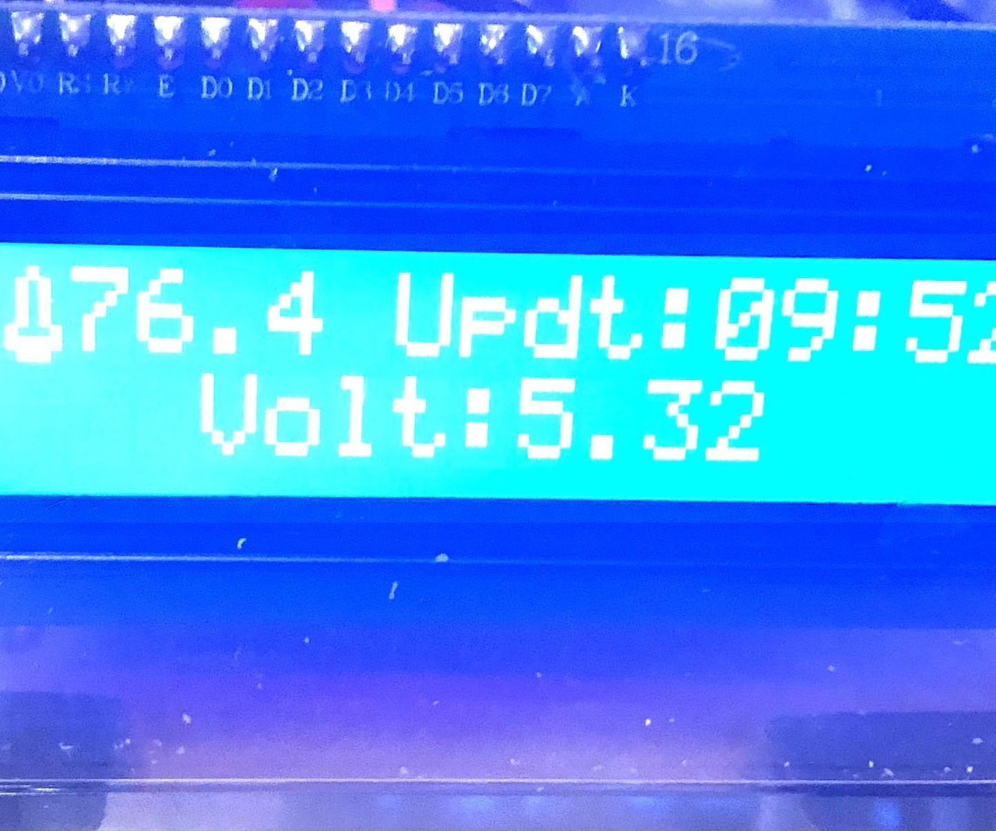 16 X 2 LCD I2c Displaying MQTT Data
