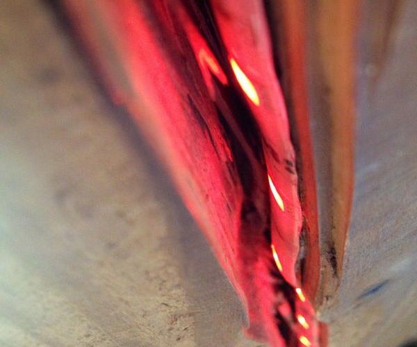 Wooden LED stripe art