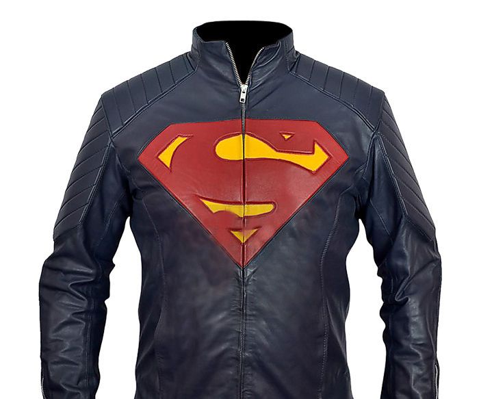 SUPERMAN – MAN OF STEEL MIDNIGHT BLUE LEATHER JACKET