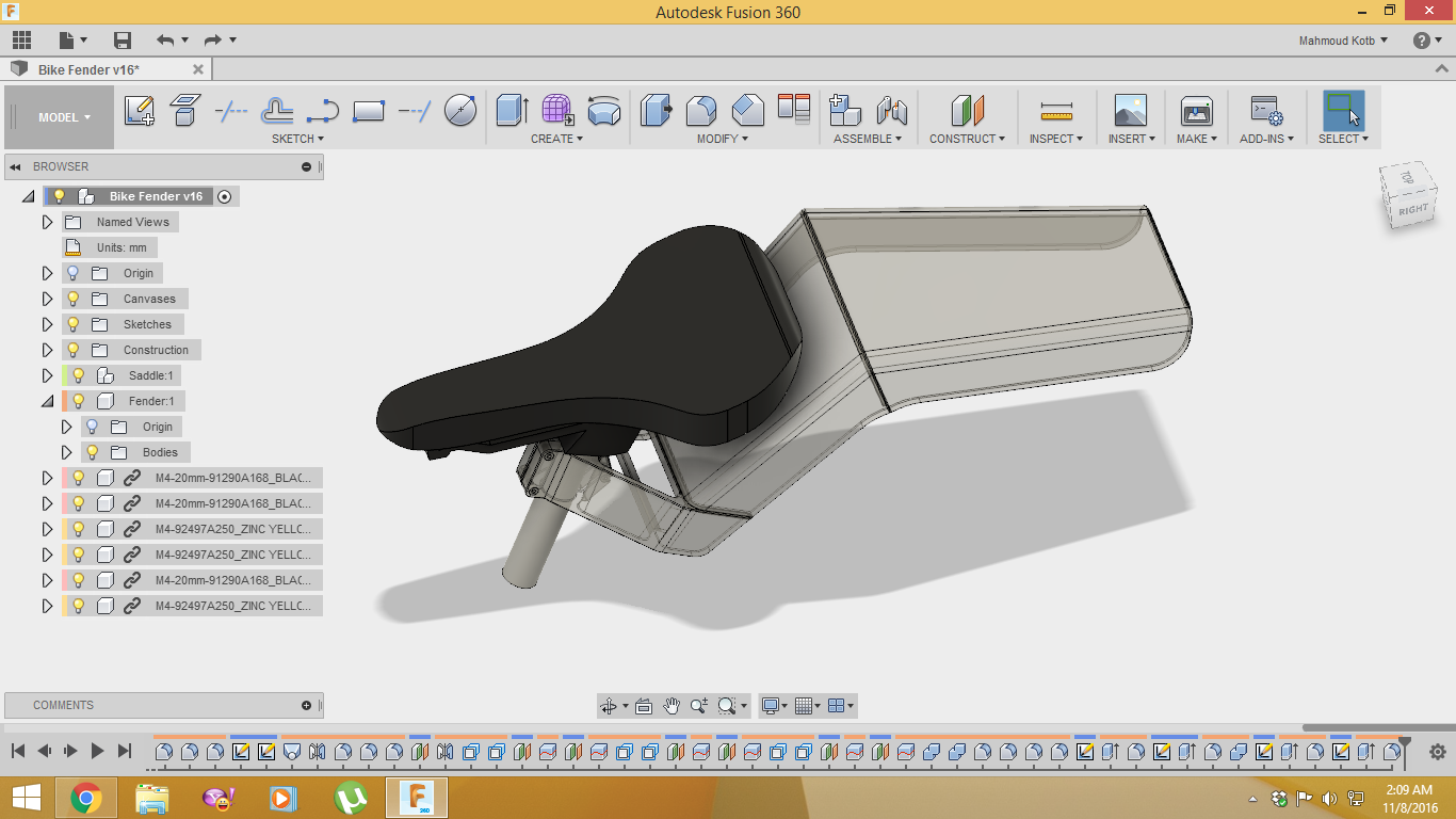 Advanced 3D Printing Class: Bike Fender Part 4: Multi-Part Design : 11 ...