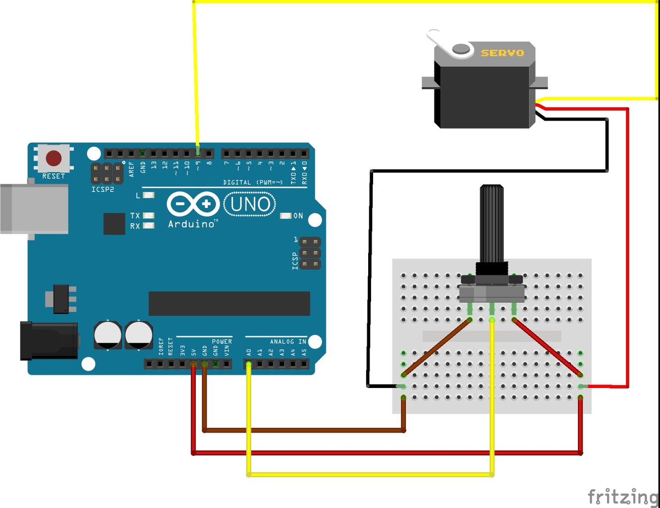 Arduino : How to Control Servo Motor With Potentiometer : 5 Steps (with ...