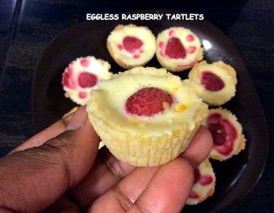 Eggless Raspberry Tartlets
