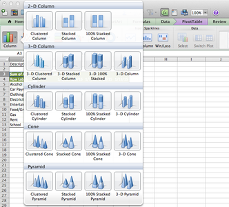 Creating a Column PivotChart