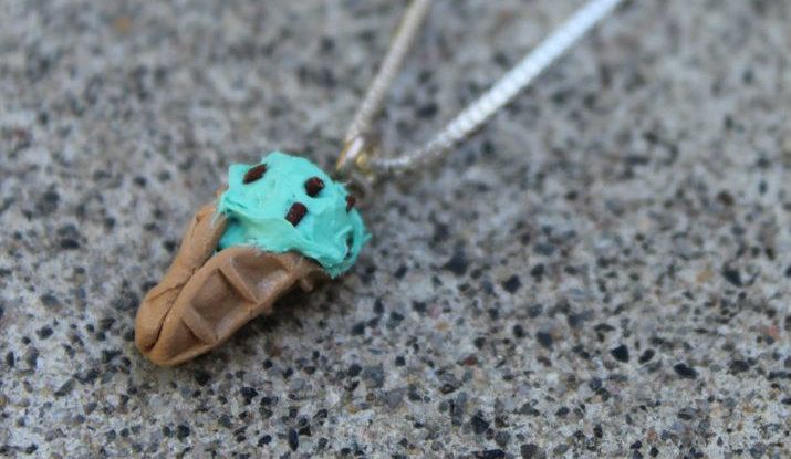 Polymer Clay Ice Cream Cone Charm