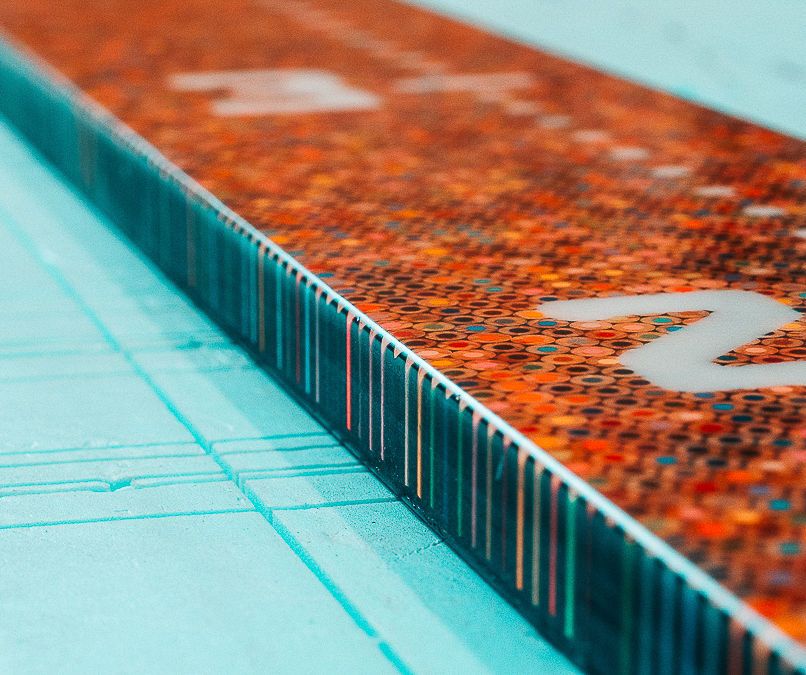 Growth Chart for Children Made Out of Colored Pencils