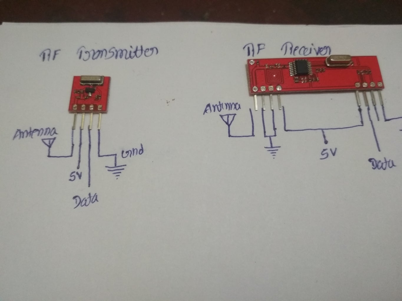 Connecting RF Transmitter and Receiver to Arduino