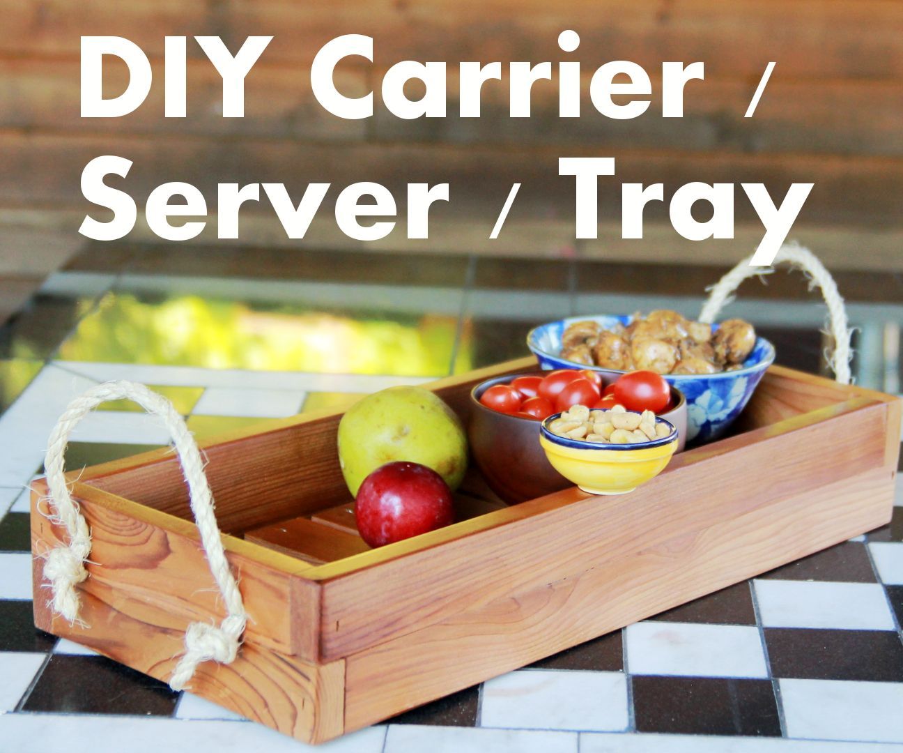 Building an Indoor/Outdoor Tray & Table Centerpiece