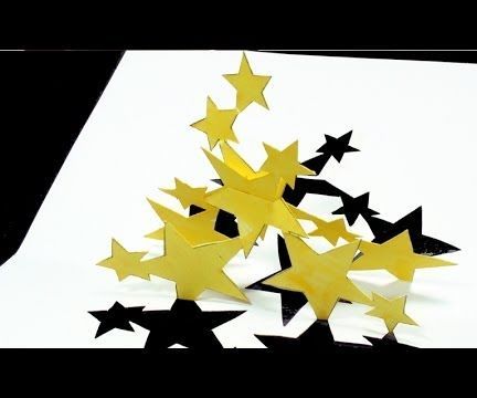 How to Make Stars Pop Up Card (Kirigami 3D) Dancing Stars Greeting Card!