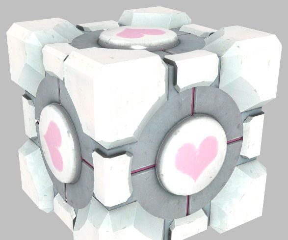 3D Printed LED Portal Companion Cube