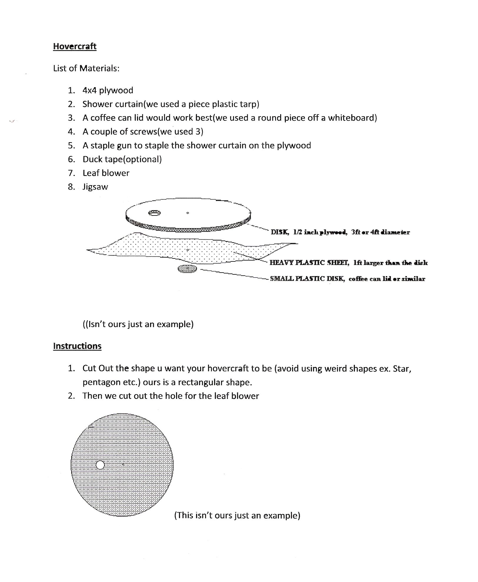 Hovercraft Physics Project
