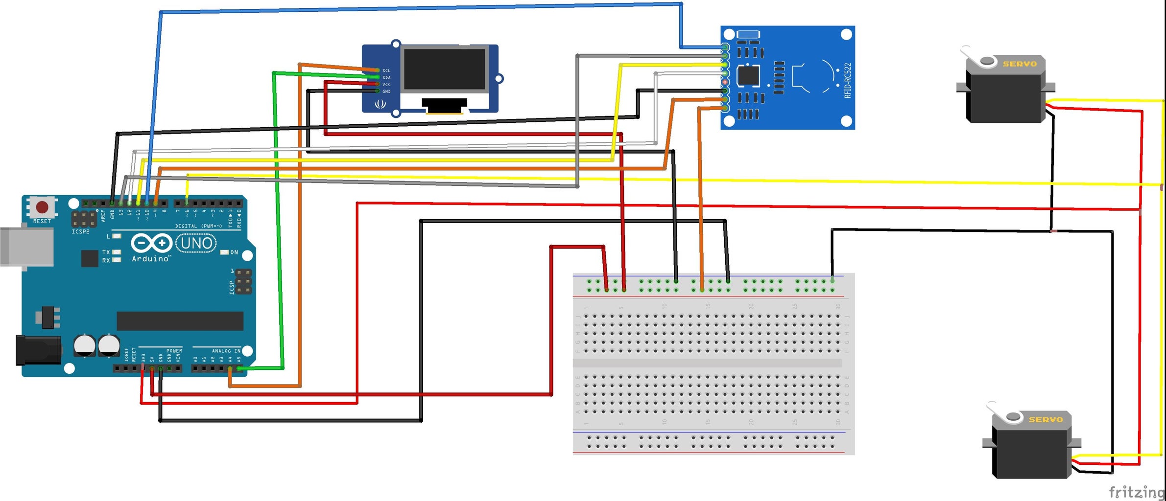 Make Arduino RFID Barrier System With OLED Display : 6 Steps (with ...