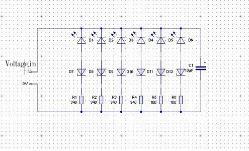 LED VOLTMETER 4 Steps Circuit Diagram