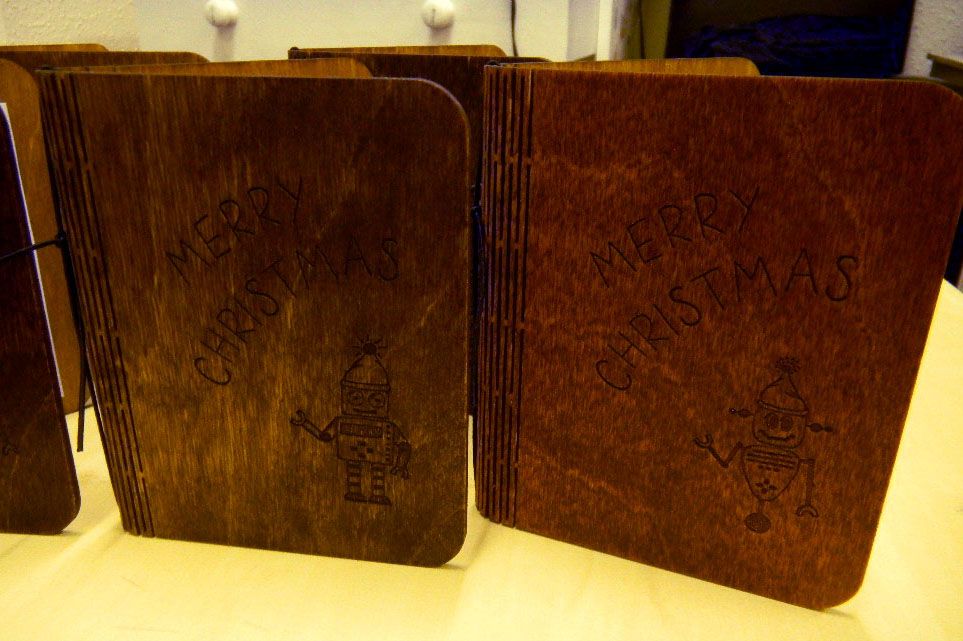 Laser Cut Living Hinge Christmas Cards