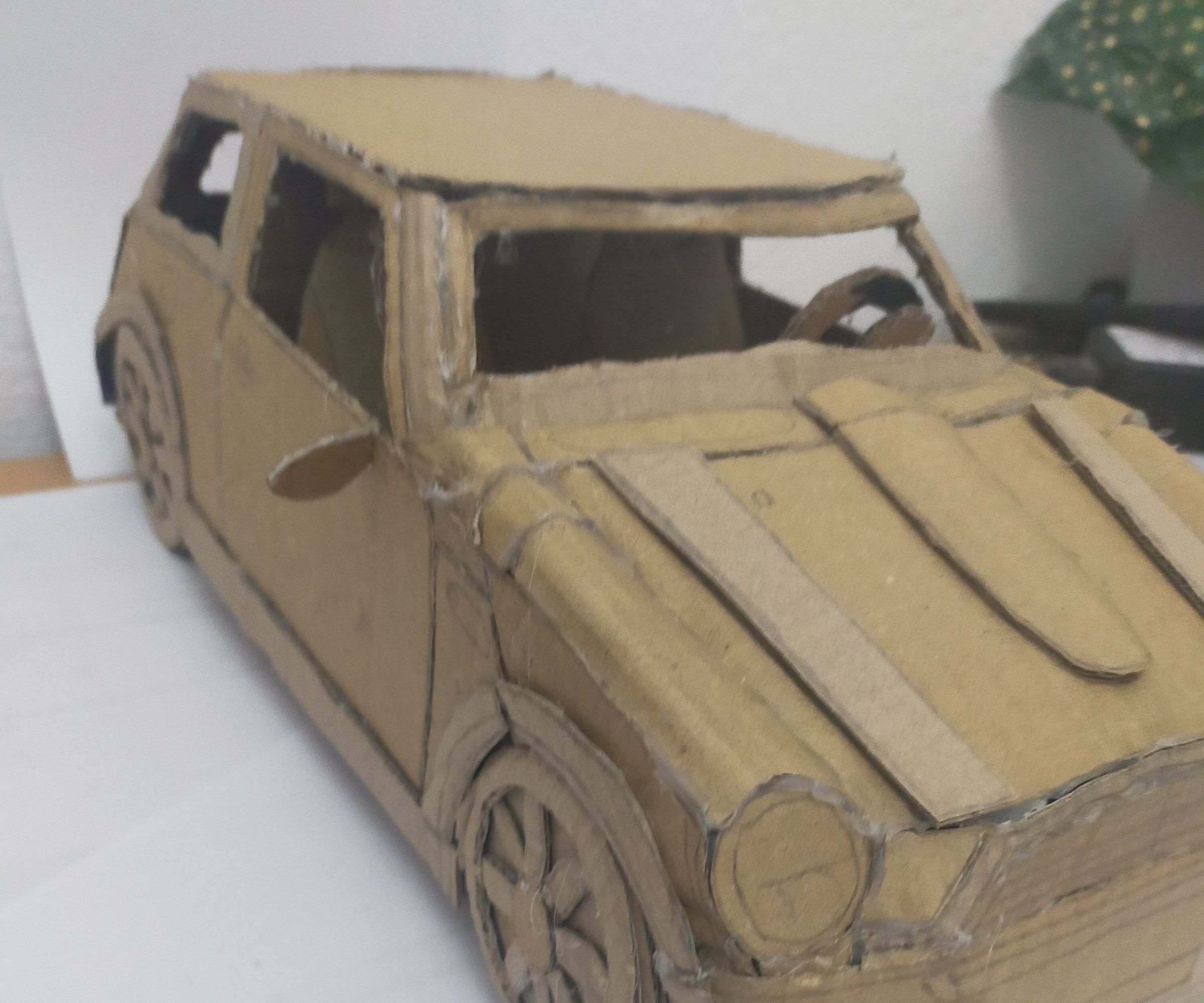 A Cardboard Mini Cooper