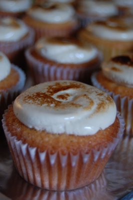 Peanut Butter Cupcakes with White Chocolate Ganache Frosting