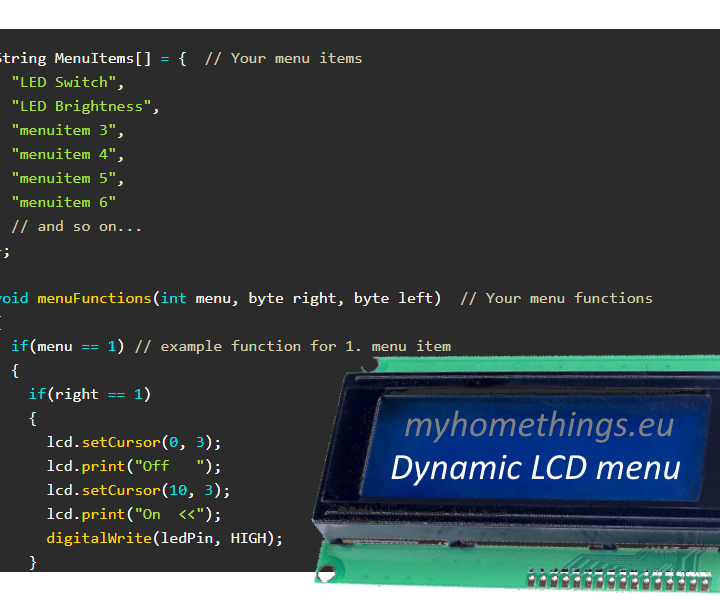 Dynamic Arduino LCD Menu