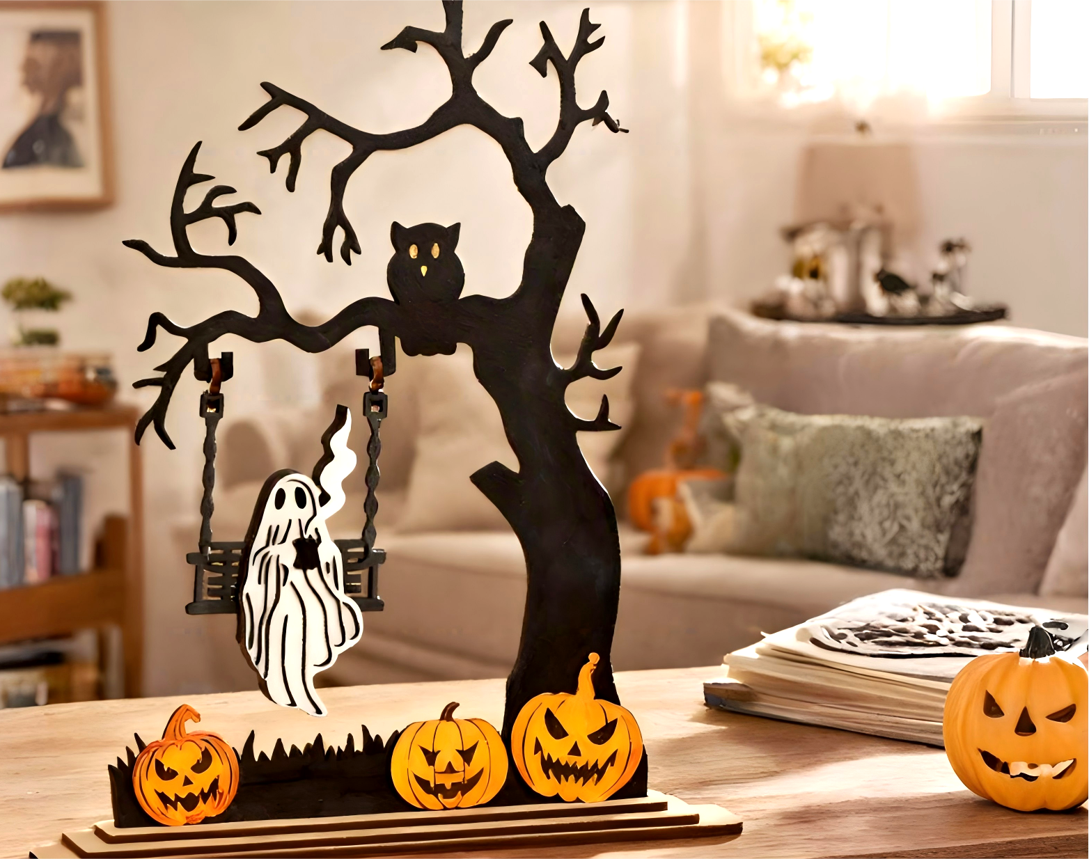 Spooky Ghost Swing | Laser Cut, Halloween, Desk Decor