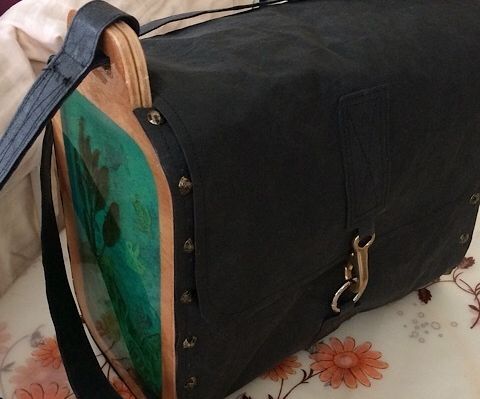 Bag Made of Wood and Vegan/faux Leather 
