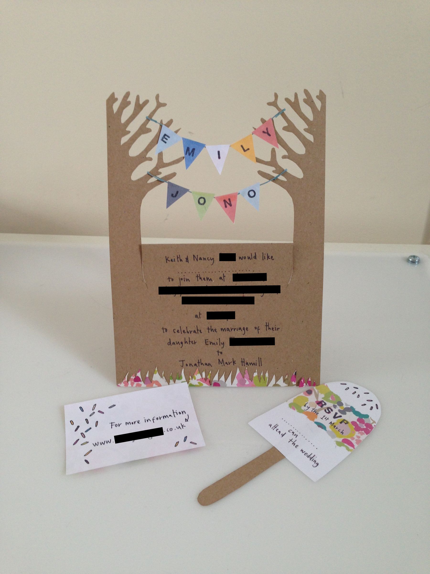 Orchard Bunting Wedding Invitations
