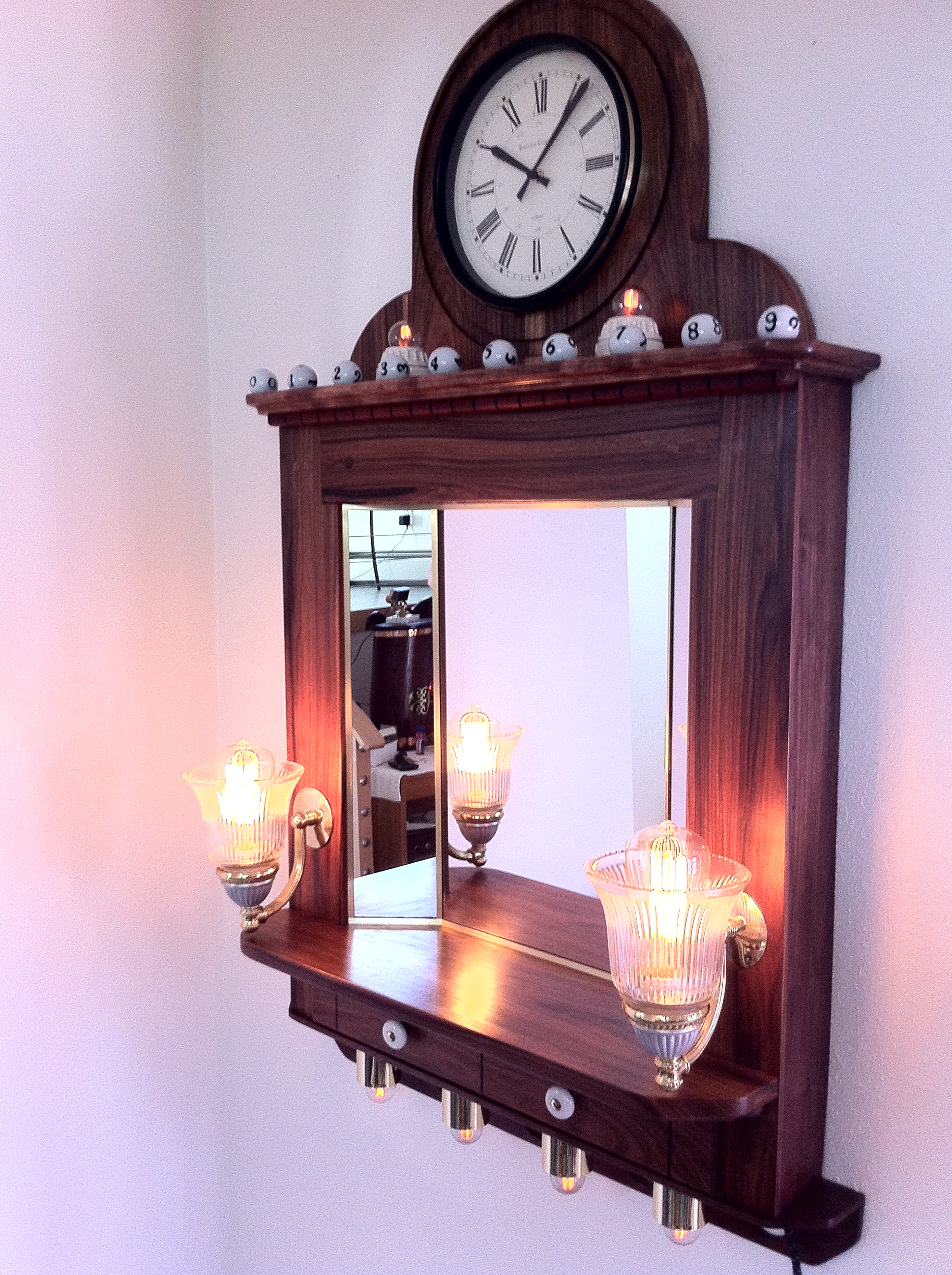 Steampunk Mirror / Light / Clock