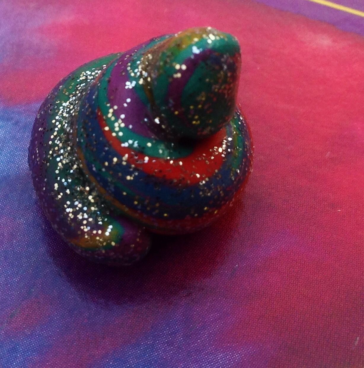 Unicorn Poop Clay Charm