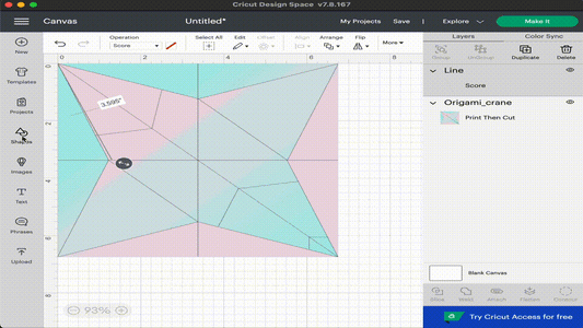 Add Score Lines in Cricut Design Studio