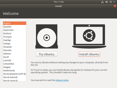 Creation of a "Ubuntu 18.04" VM