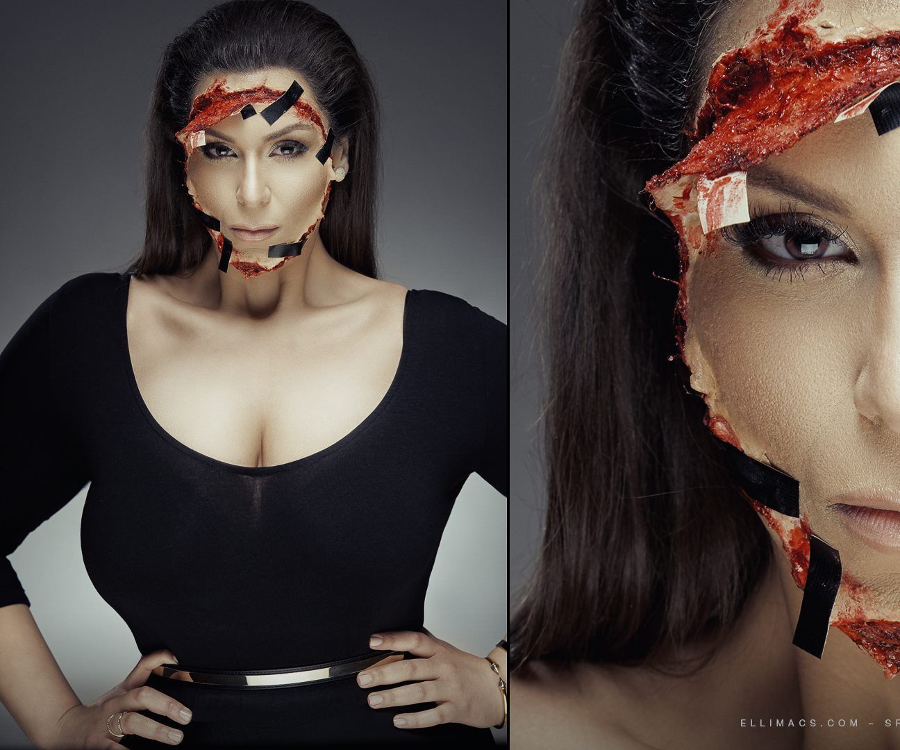 Kim Kardashian Taped on Face - SFX Makeup Tutorial