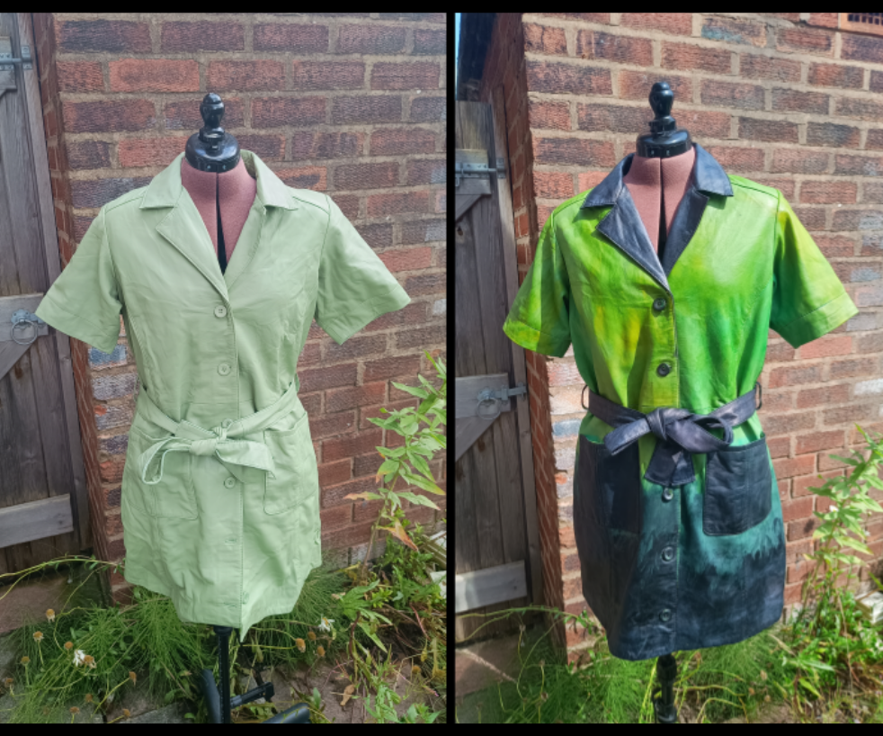 Upcycled Gradient Leather Dress