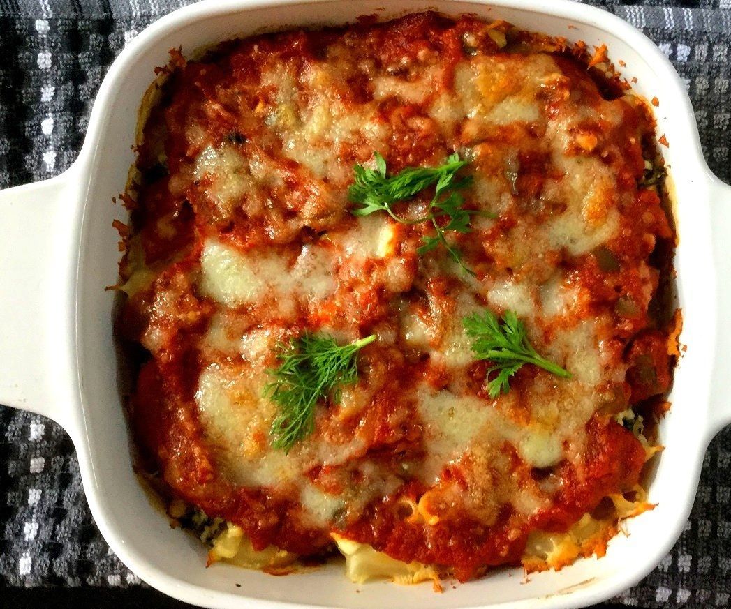 CHEESY MUSHROOM AND SPINACH LASAGNA