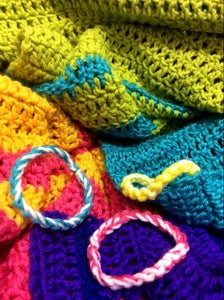 DIY Fashion Rainbow Yarn Bracelets